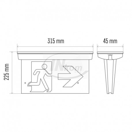 kryt svietidla núdz.(Difúzor)3W/3hod/IP65 LED pre zvislú mont.